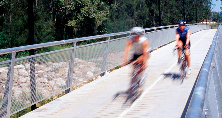 Photo of cyclists using shared path