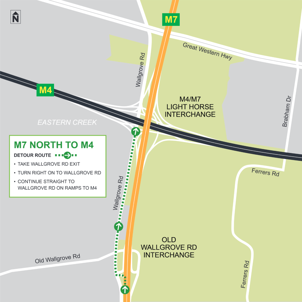 Westlink M7 Detour Map - North
