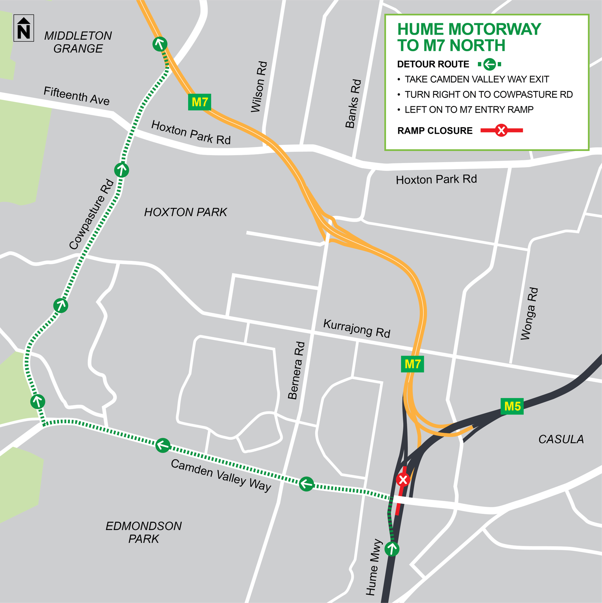 Westlink M7 Detour Map - North