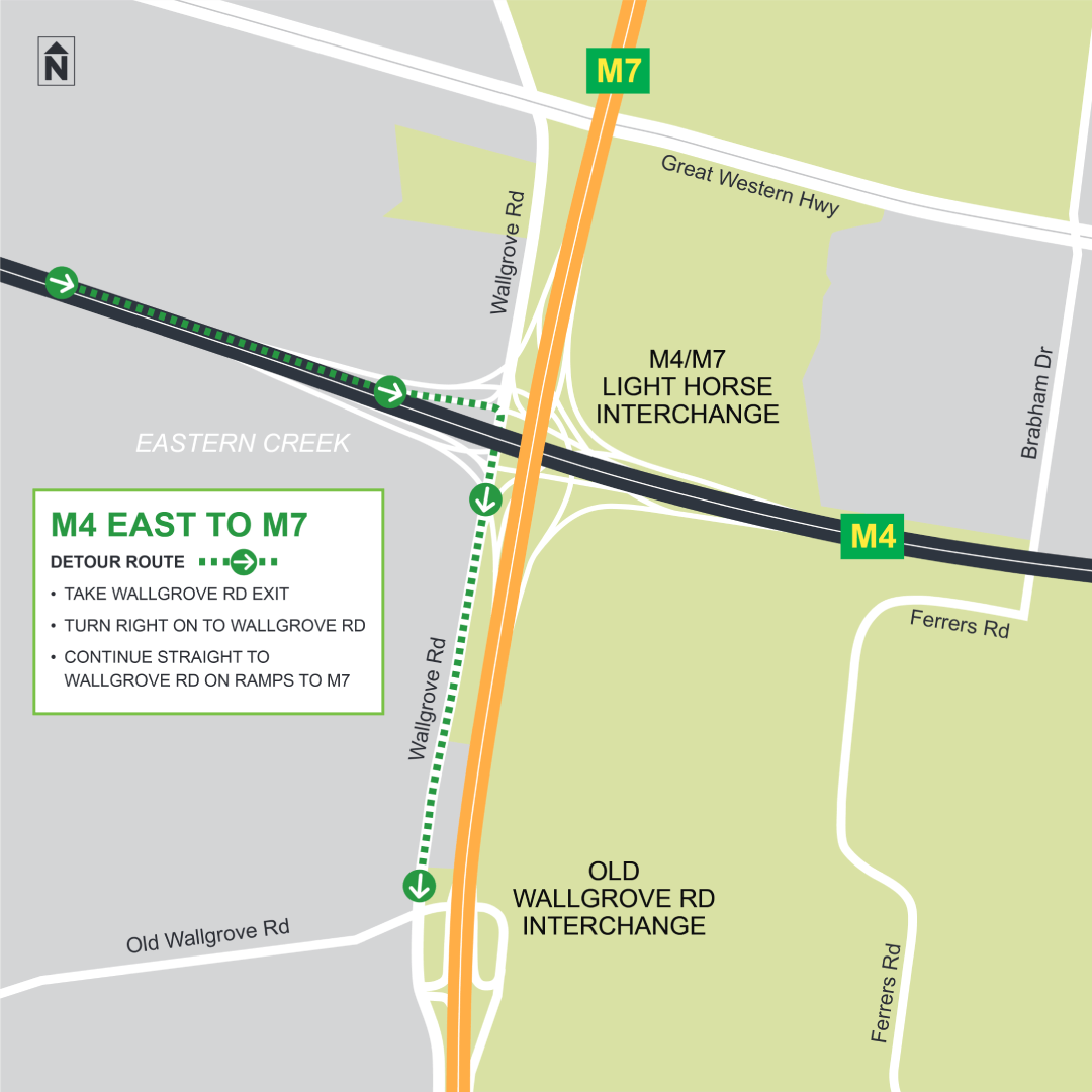 Westlink M7 Detour Map