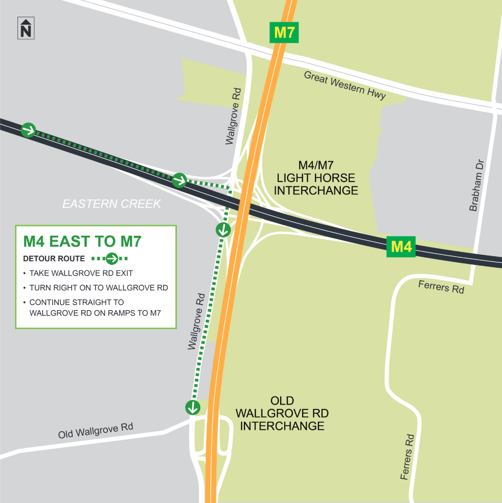 Westlink M7 Detour Map East