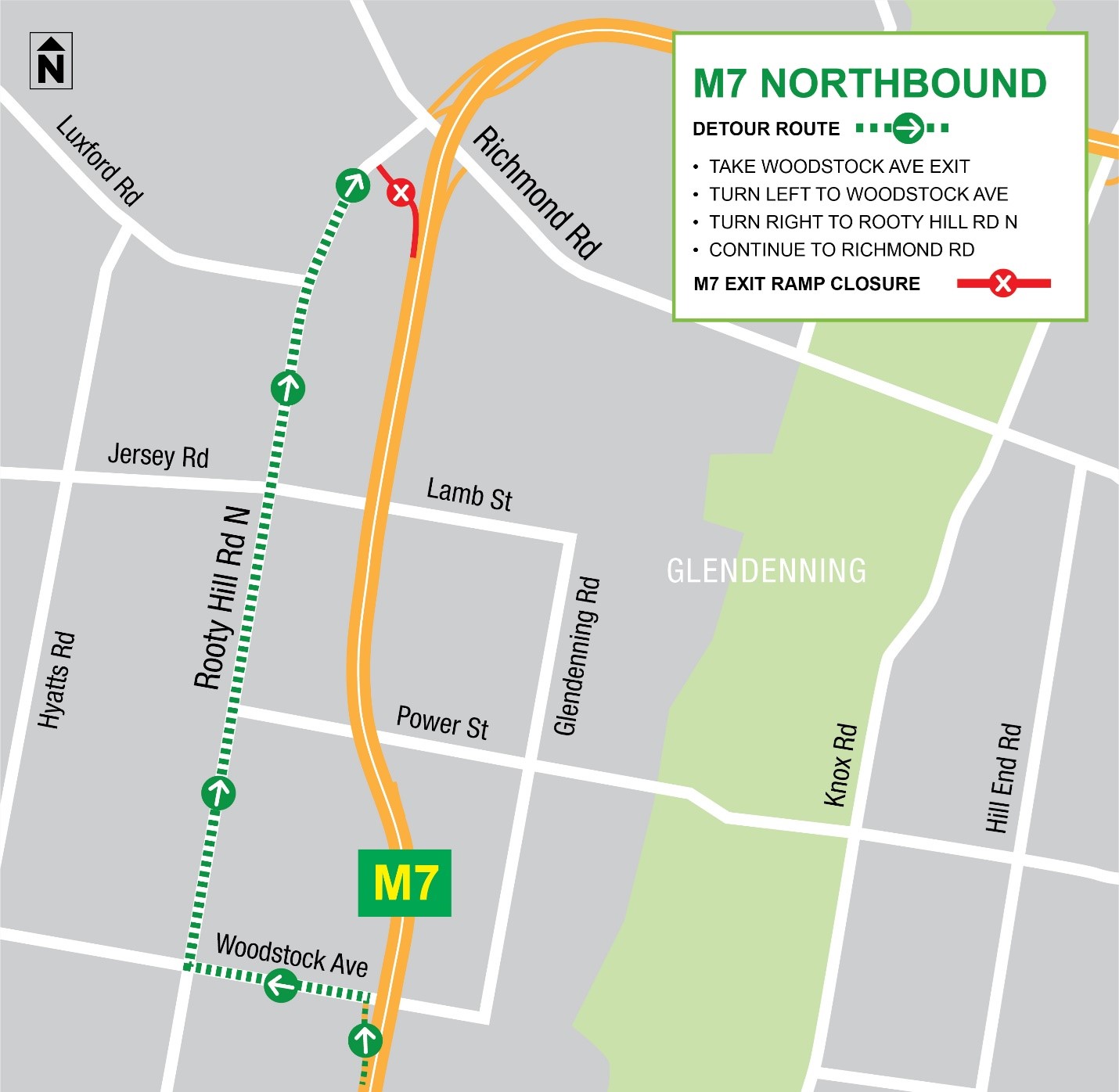 Westlink M7 Detour Map