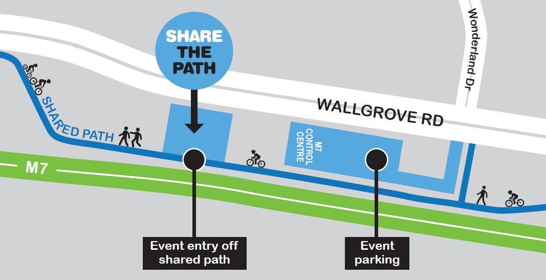 map showing event entry and event parking