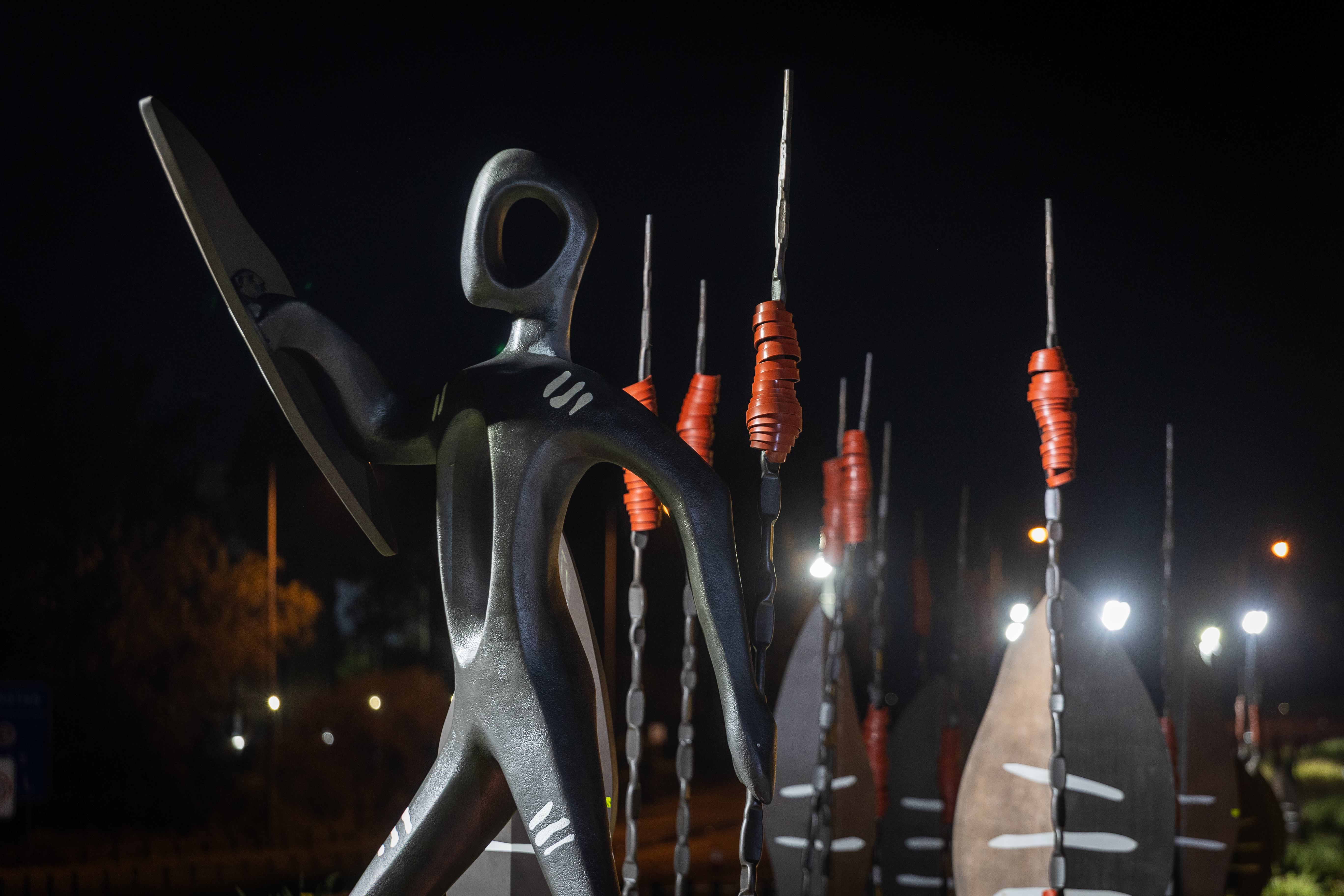 Warriors artwork installation